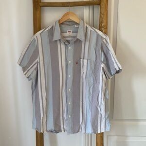 Levi's Classic One Pocket Standard Fit Vertical Striped Button Shirt Men's XL